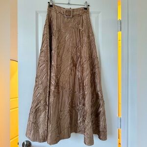 Champagne High Waist Midi Skirt